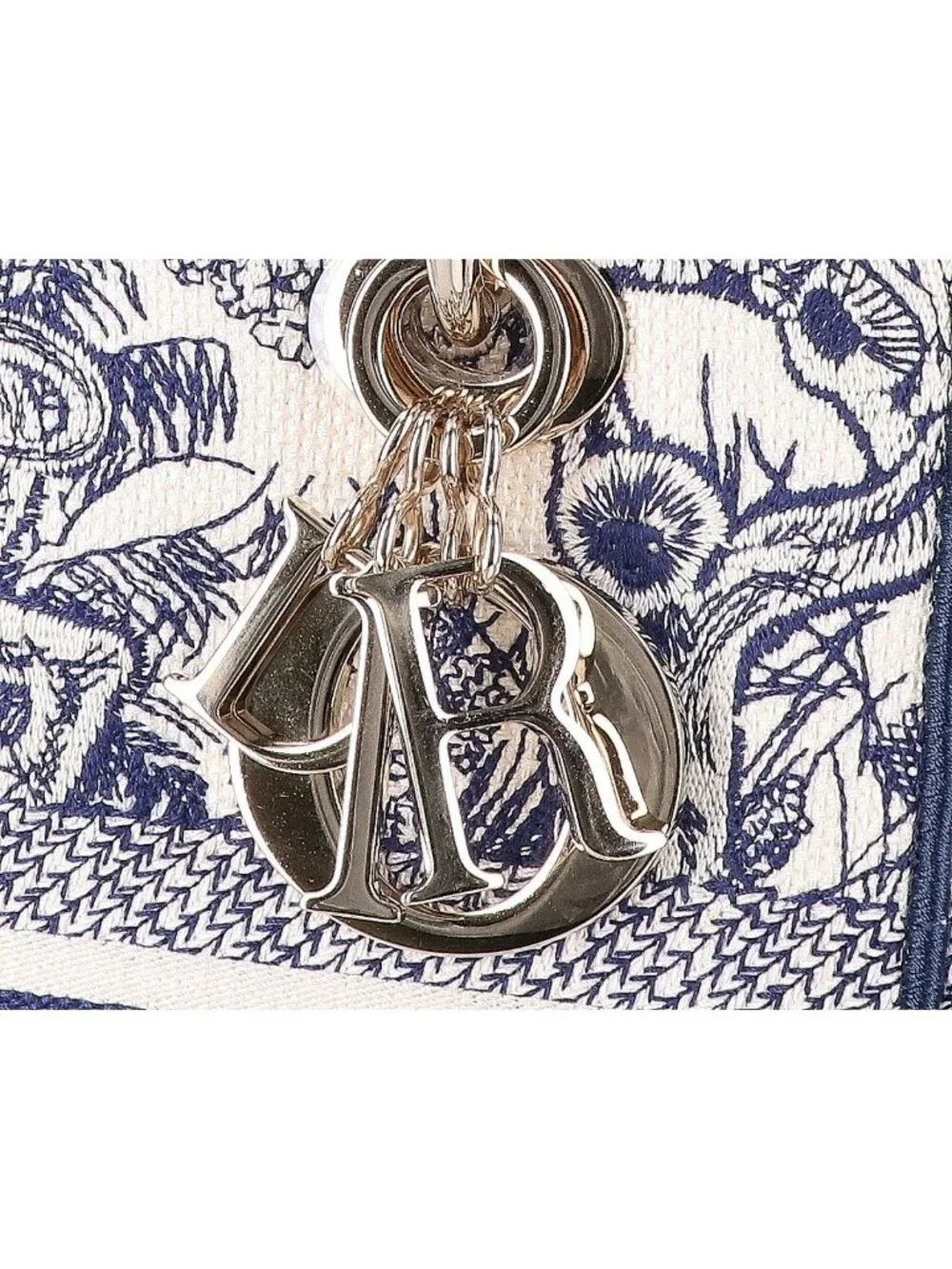 Dior Lady D-lite Medium Toile de Jouy Embroidery 2-Way Shoulder Bag